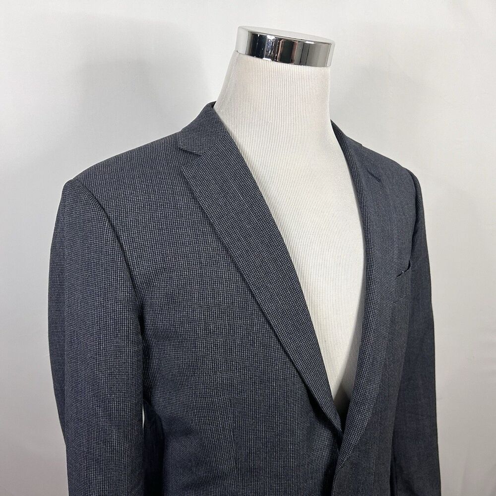 Men's Charcoal Gray Textured Blazer - Classic Single-Breasted Sport Coat